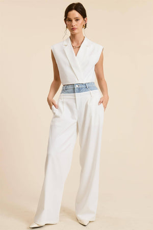 Crop White Waistcoat