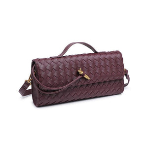 Ada Top Handle Woven East West Clutch Crossbody in Forest