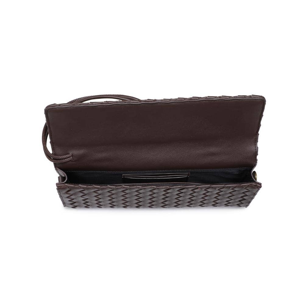 Ada Top Handle Woven East West Clutch Crossbody in Forest