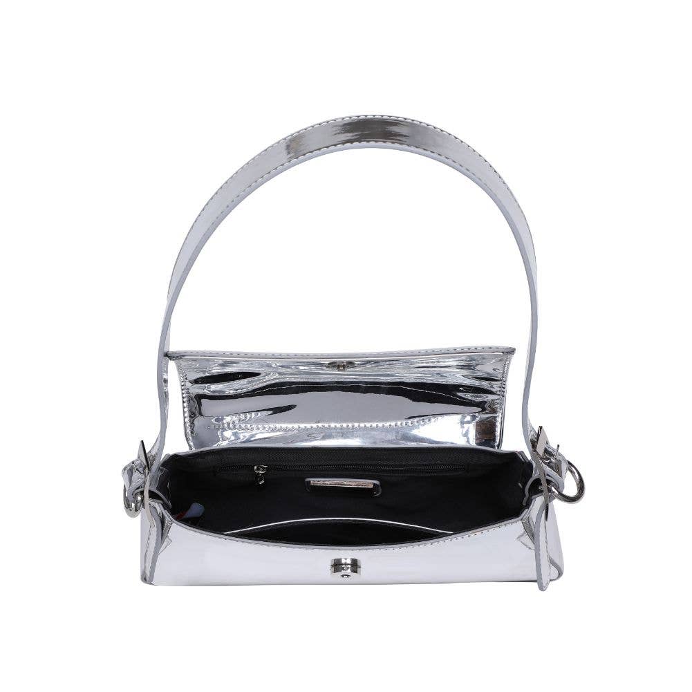 Donna Mirror Metallic Crossbody in Silver