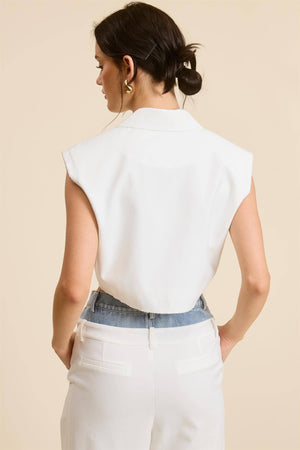 Crop White Waistcoat