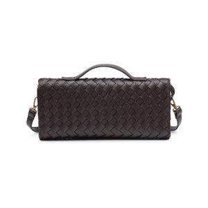 Ada Top Handle Woven East West Clutch Crossbody in Forest