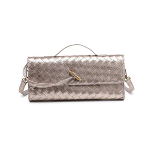 Ada Top Handle Woven East West Clutch Crossbody in Forest