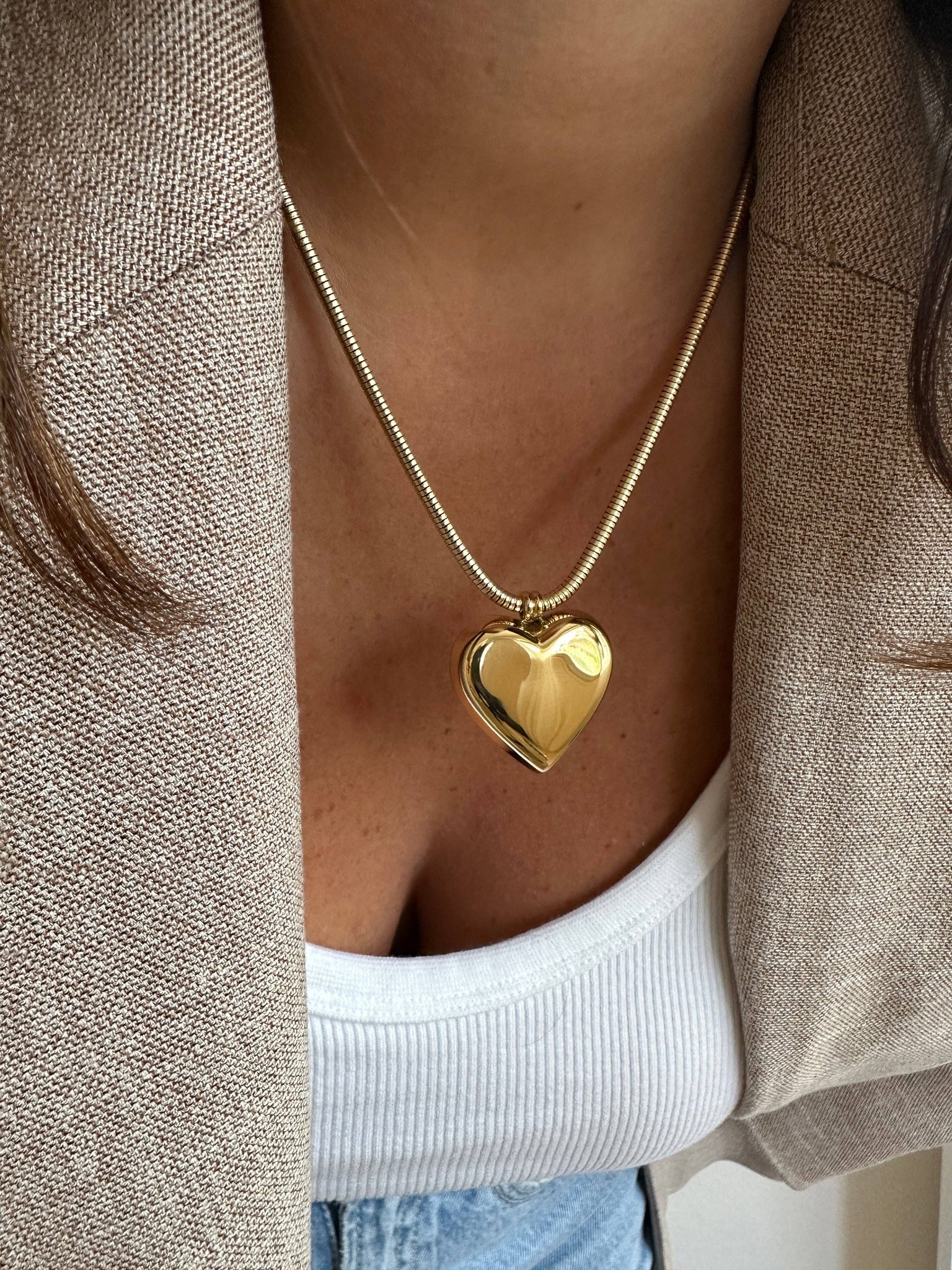 Big Heart Necklace in Gold