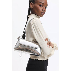 Donna Mirror Metallic Crossbody in Silver