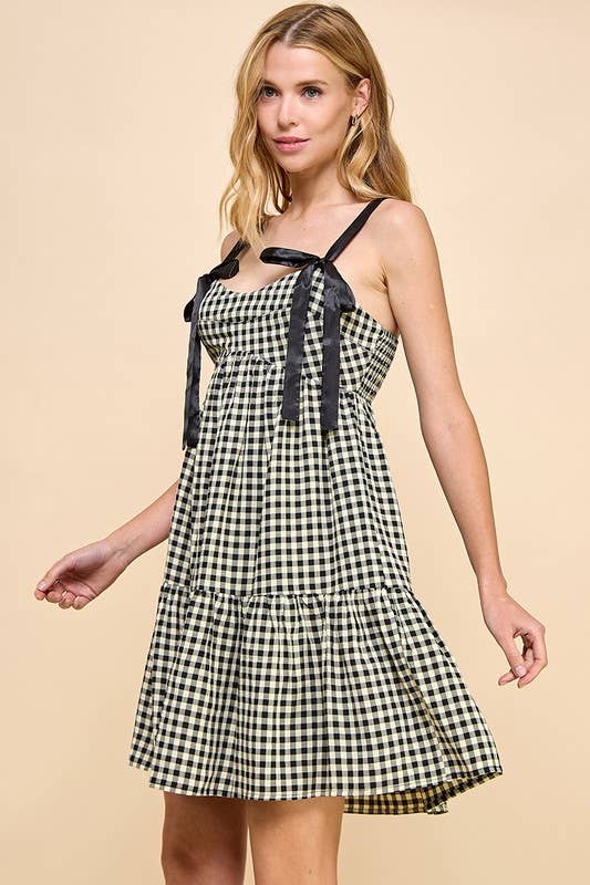 Ruffle Hem Plaid Dress