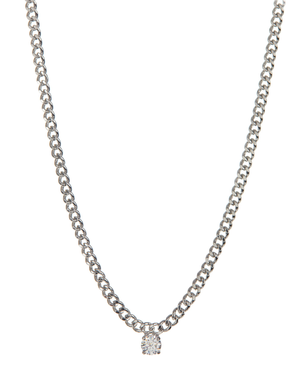 Bardot Stud Charm Necklace in Silver