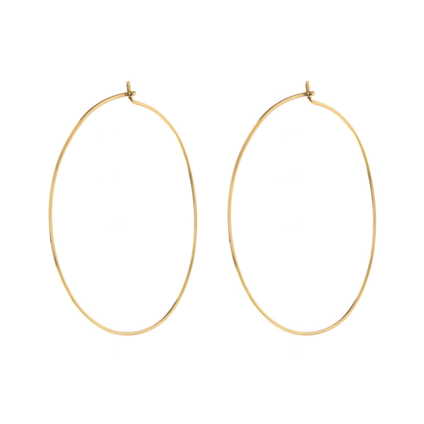 The Capri Wire Hoops in Gold