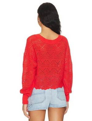 Crochet V-Neck Sweater