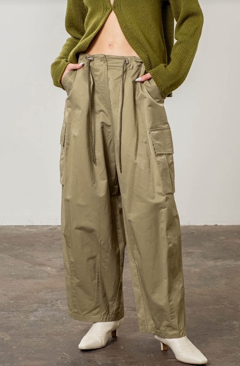 Adjustable Waist Drawstring with Stopper Cargo Pants