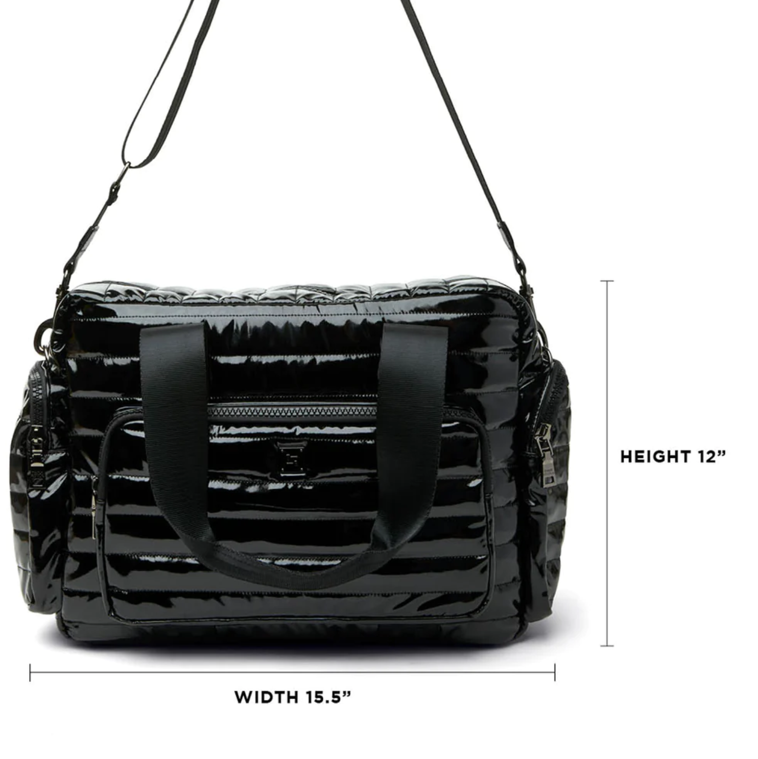 Voyager Travel Bag in Black Patent