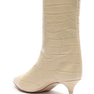 The Maryana Lo Crocodile-Embossed Leather Boot