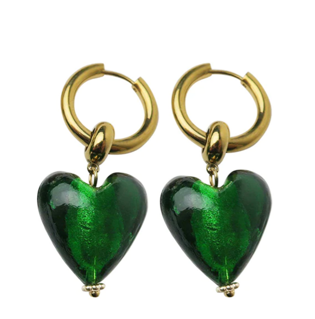 Heart You Green Earring
