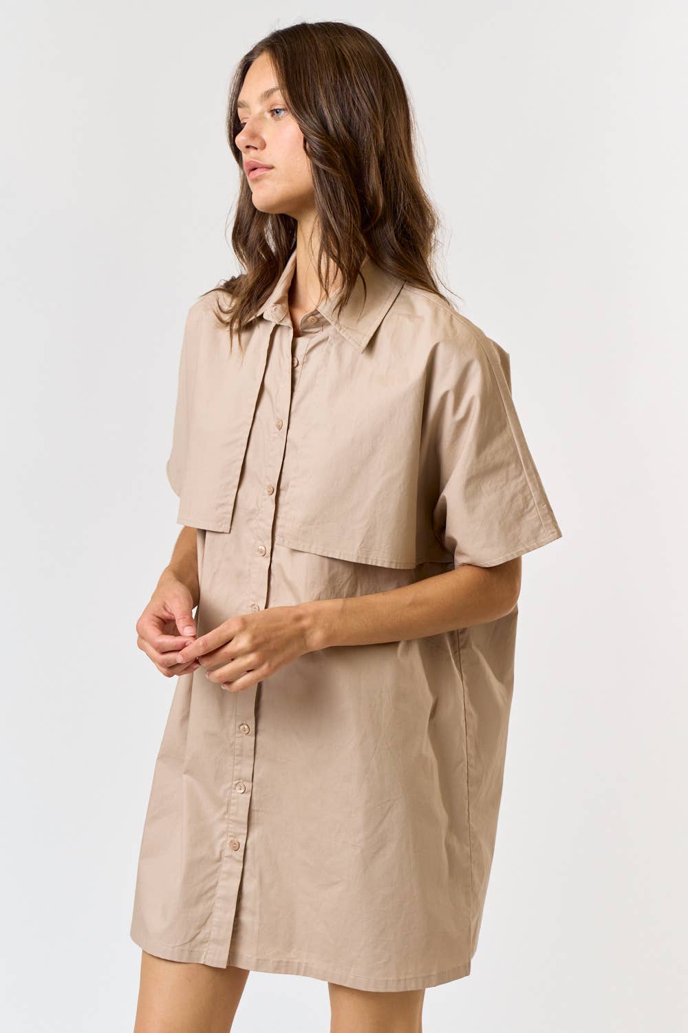 Collared Button Down Shirt Dress