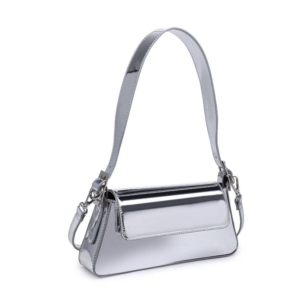 Donna Mirror Metallic Crossbody in Silver