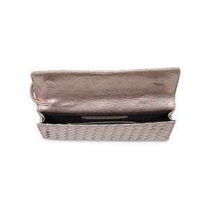 Ada Top Handle Woven East West Clutch Crossbody in Forest