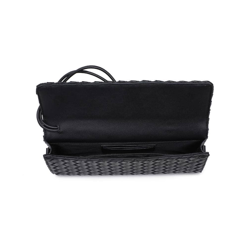 Ada Top Handle Woven East West Clutch Crossbody in Forest