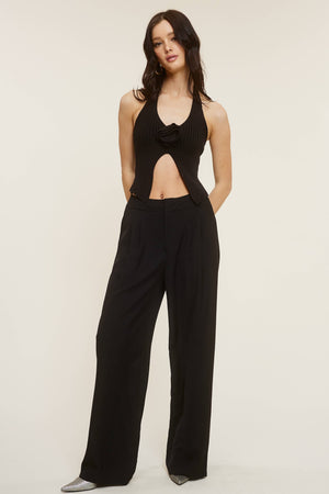 Wide Leg Trousers in Black