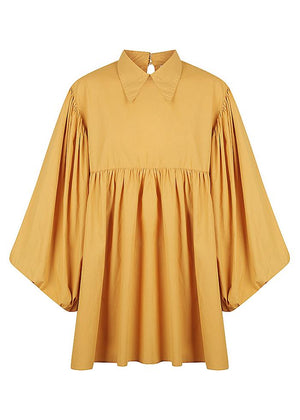 Oversized Babydoll Dress in Desert Gold