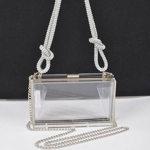 Clear Hard Case with Silver Rope Handle