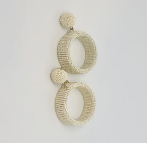 Bead Wide Circle Earrings
