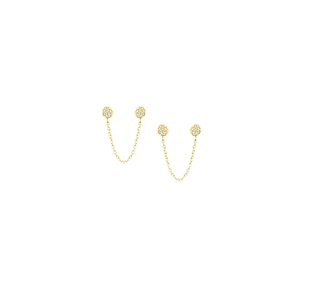 Sterling Double Post Chain Earring