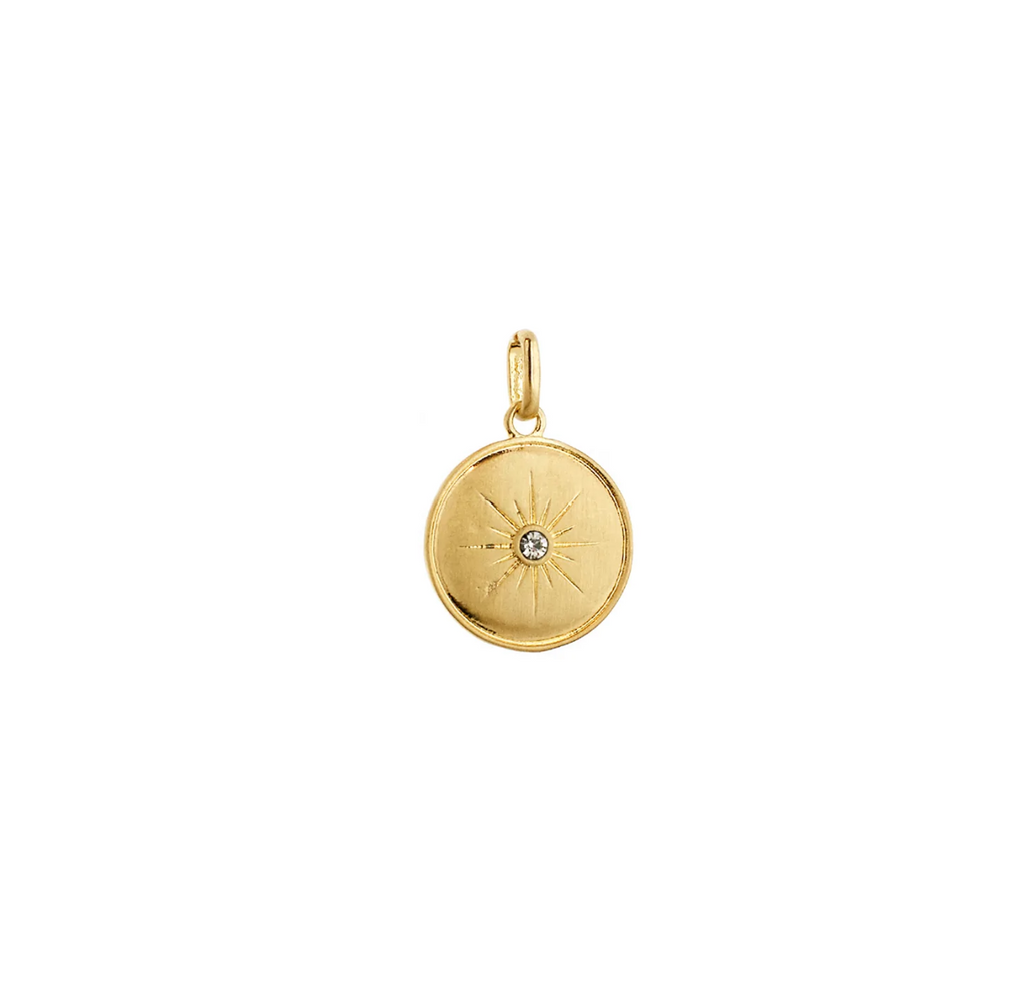 Etched Disc Pave Stone Bale Charm
